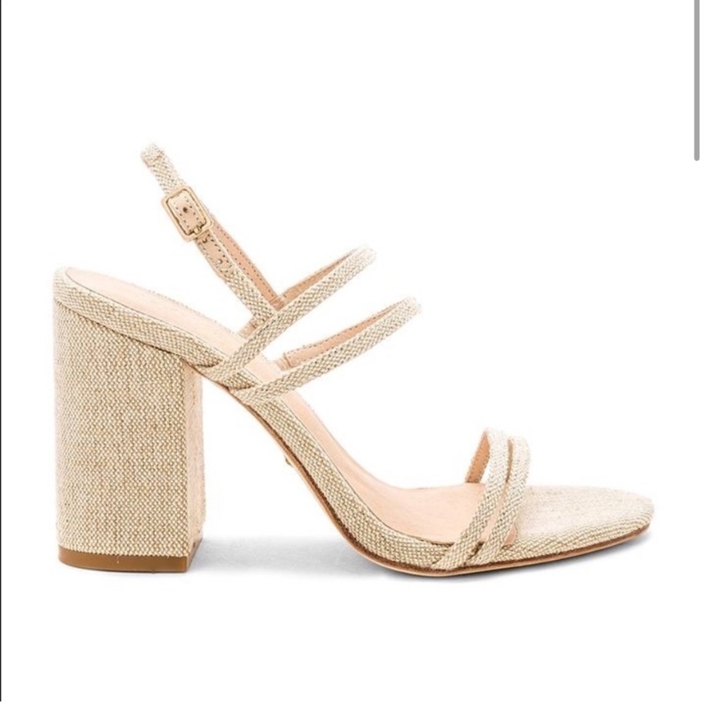 Revolve X Raye Limone Heel Natural Raffia Woven Block Heel Size 6.5 - Picture 2 of 10